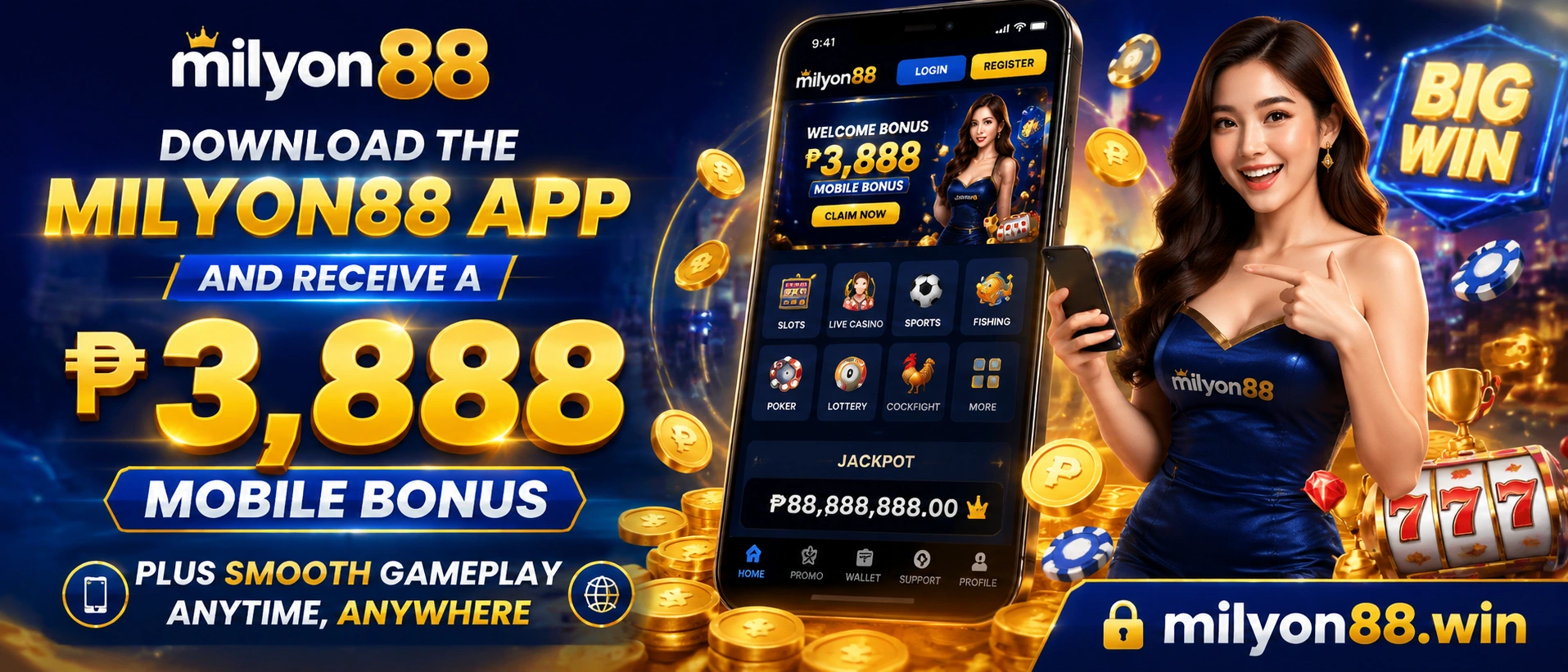 Milyon88.win Home | Online Casino Philippines with GCash, Maya, BDO & More 5 Card games sports picks and promo routes