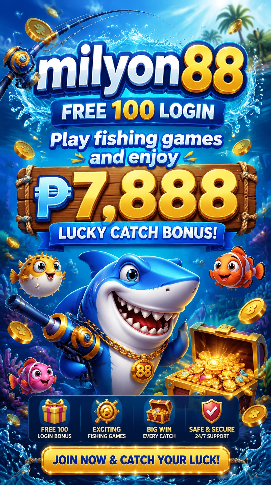 Arcade fishing game board at target area